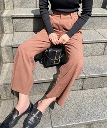 JUNOAH | フロントタックハイウエストストレートパンツ(その他パンツ)