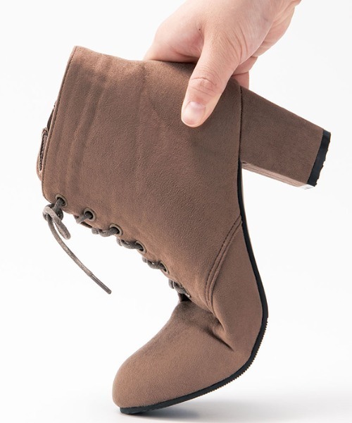 GeeRA（ジーラ）の「レースアップブーツ（ショート丈）（ブーツ・レディース・ブラック/ダークブラウン/ブラック系その他/モカ/アイボリー・X-LARGE/LARGE/SMALL/XX-LARGE/MEDIUM）」の8枚目の写真