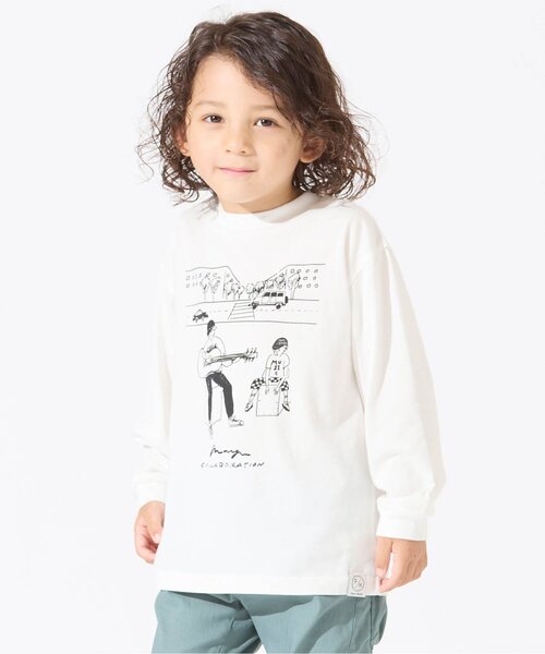 BREEZE（ブリーズ）の「4柄5色Tシャツ（Tシャツ/カットソー・キッズ・ブラック/カーキ/ブラウン/サックスブルー/オフホワイト・130/100/140/150/110/120/90/160）」の2枚目の写真