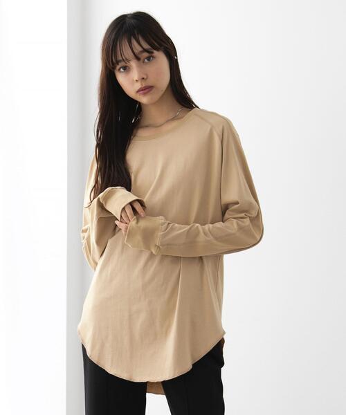 FEELING MADE（フィーリングメイド）の「FEELING MADE ヨークシーム プルオーバー <UNISEX>（Tシャツ/カットソー・レディース・ブラック/ベージュ/オフホワイト・MEDIUM/LARGE）」の5枚目の写真