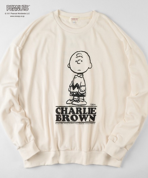 PEANUTS(ピーナッツ)の「【PEANUTS/ピーナッツ】スヌーピー プリント ビッグシルエット スウェットトレーナー(スウェット・レディース・モカ/マルチ/ブルーグリーン/オフホワイト/ピンク・M/L/XL)」の1枚目の写真