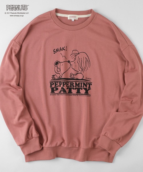 PEANUTS(ピーナッツ)の「【PEANUTS/ピーナッツ】スヌーピー プリント ビッグシルエット スウェットトレーナー(スウェット・レディース・モカ/マルチ/ブルーグリーン/オフホワイト/ピンク・M/L/XL)」の5枚目の写真