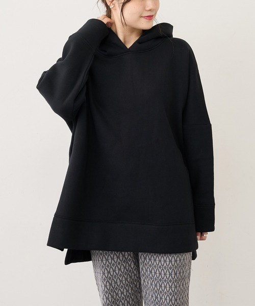 PUAL CE CIN（ピュアルセシン）の「【WEB限定】裏起毛裾スリットパーカープルオーバー（パーカー・レディース・グレイッシュベージュ/ブラック/ブラウン/モカ/オフホワイト/キャメル・FREE）」の21枚目の写真