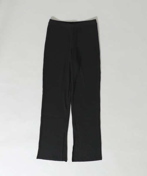 DRESSLAVE(ドレスレイブ)の「rib layered slit knit pants(サイドスリット入りリブパンツ)(その他パンツ・レディース・ブラック/ブルーグリーン/ブラウン/オレンジ・38)」の3枚目の写真
