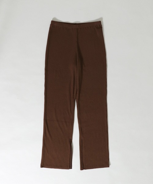DRESSLAVE(ドレスレイブ)の「rib layered slit knit pants(サイドスリット入りリブパンツ)(その他パンツ・レディース・ブラック/ブルーグリーン/ブラウン/オレンジ・38)」の5枚目の写真