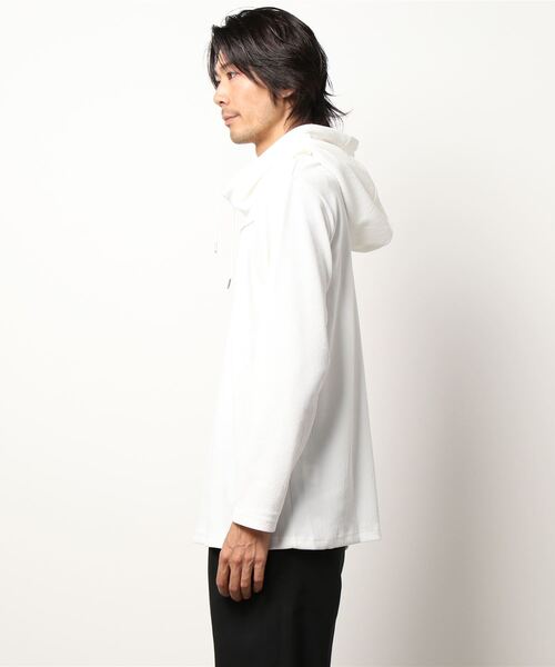 semantic design（セマンティックデザイン）の「セマンティックデザイン/semantic design　ビッグフード 長袖ゆるＴシャツ（Tシャツ/カットソー・メンズ・ホワイト/ブラック・MEDIUM/LARGE/X-LARGE）」の3枚目の写真