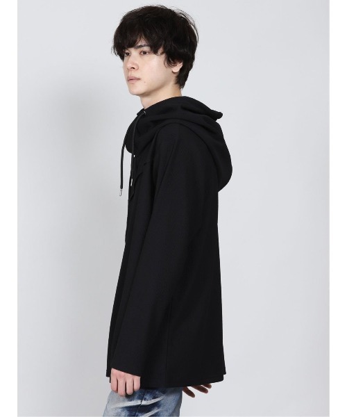 semantic design（セマンティックデザイン）の「セマンティックデザイン/semantic design　ビッグフード 長袖ゆるＴシャツ（Tシャツ/カットソー・メンズ・ホワイト/ブラック・MEDIUM/LARGE/X-LARGE）」の8枚目の写真