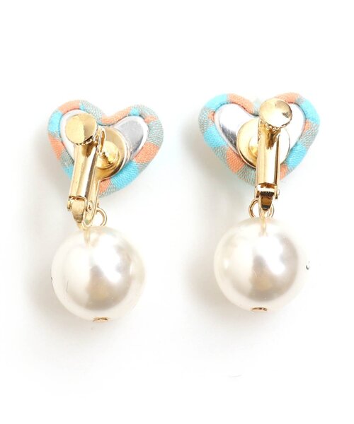 algy（アルジー）の「ハートチェックイヤリング（イヤリング・キッズ・ピンク/イエロー・FREE）」の3枚目の写真