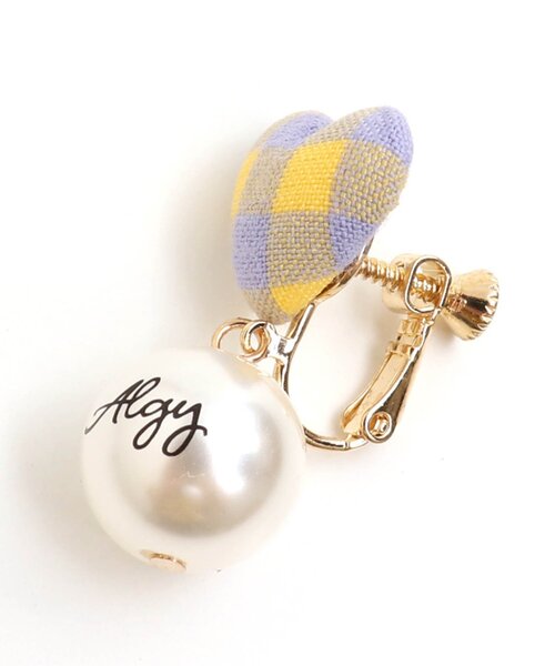 algy（アルジー）の「ハートチェックイヤリング（イヤリング・キッズ・ピンク/イエロー・FREE）」の4枚目の写真