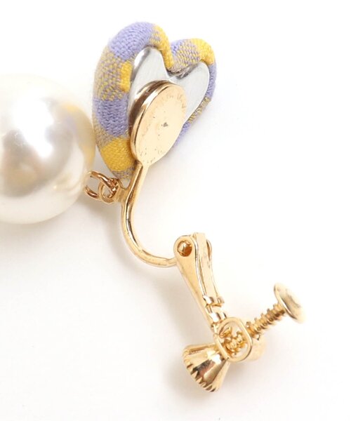 algy（アルジー）の「ハートチェックイヤリング（イヤリング・キッズ・ピンク/イエロー・FREE）」の5枚目の写真