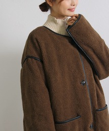Crisp | リバーシブルボアキルティングコート(ノーカラーコート)