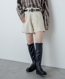 RASVOA | コーデュロイショートパンツ／ベルト付(その他パンツ)