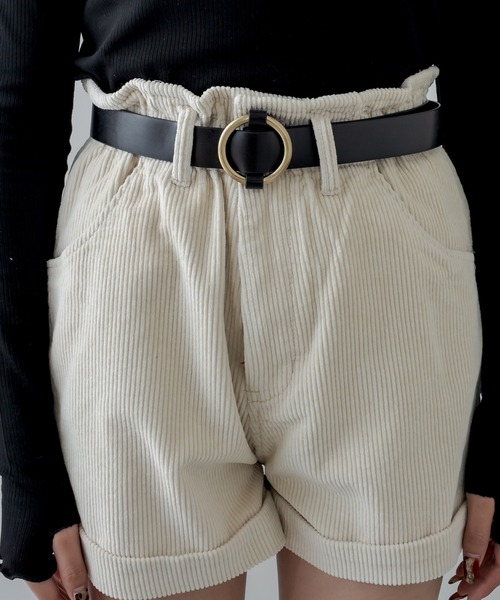 RASVOA(ラスボア)の「コーデュロイショートパンツ/ベルト付(その他パンツ・レディース・ブラック/オフホワイト/モカ・S/M)」の9枚目の写真