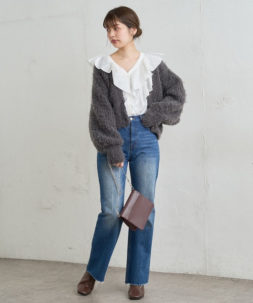 natural couture（ナチュラルクチュール）の「【WEB限定】おしゃれラッフルデザインブラウス（シャツ/ブラウス・レディース・その他2/モカ/オフホワイト/その他1/ブラック・FREE）」の14枚目の写真