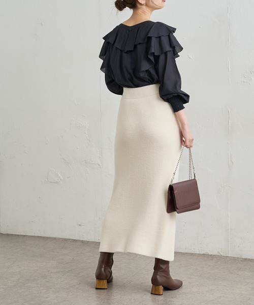 natural couture（ナチュラルクチュール）の「【WEB限定】おしゃれラッフルデザインブラウス（シャツ/ブラウス・レディース・その他2/モカ/オフホワイト/その他1/ブラック・FREE）」の20枚目の写真