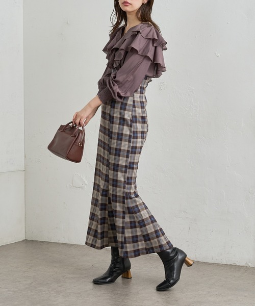 natural couture（ナチュラルクチュール）の「【WEB限定】おしゃれラッフルデザインブラウス（シャツ/ブラウス・レディース・その他2/モカ/オフホワイト/その他1/ブラック・FREE）」の10枚目の写真