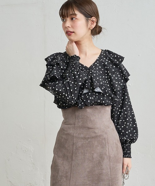 natural couture（ナチュラルクチュール）の「【WEB限定】おしゃれラッフルデザインブラウス（シャツ/ブラウス・レディース・その他2/モカ/オフホワイト/その他1/ブラック・FREE）」の19枚目の写真