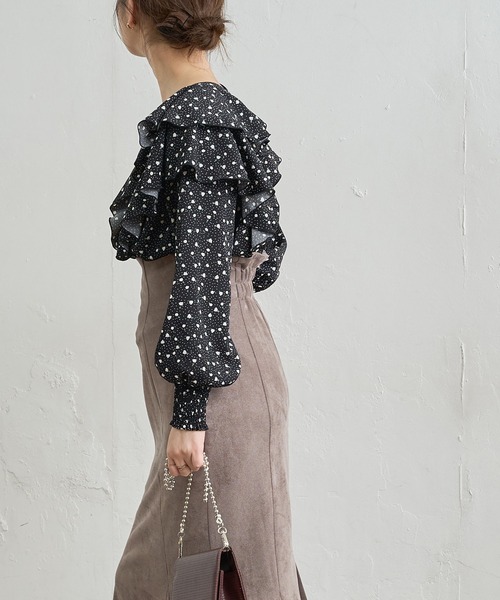natural couture（ナチュラルクチュール）の「【WEB限定】おしゃれラッフルデザインブラウス（シャツ/ブラウス・レディース・その他2/モカ/オフホワイト/その他1/ブラック・FREE）」の13枚目の写真