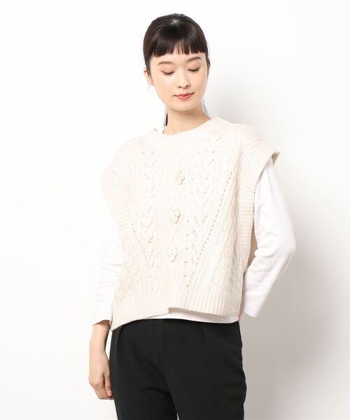 Samansa Mos2 blue（サマンサモスモスブルー）の「ポップコーンニット