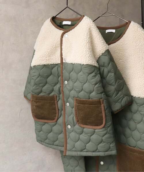 BREEZE by yumi.（ブリーズバイユミ）の「WEB限定 キルトボア中綿ジャケットロング【BREEZE by yumi.】（ダウンジャケット/コート・キッズ・ブラウン/カーキ・110/100/140/150/120/90/130）」の2枚目の写真