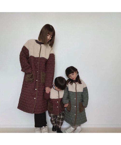 BREEZE by yumi.（ブリーズバイユミ）の「WEB限定 キルトボア中綿ジャケットロング【BREEZE by yumi.】（ダウンジャケット/コート・キッズ・ブラウン/カーキ・110/100/140/150/120/90/130）」の5枚目の写真