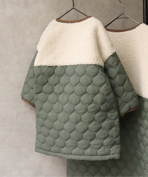 BREEZE by yumi.（ブリーズバイユミ）の「WEB限定 キルトボア中綿ジャケットロング【BREEZE by yumi.】（ダウンジャケット/コート・キッズ・ブラウン/カーキ・110/100/140/150/120/90/130）」の9枚目の写真