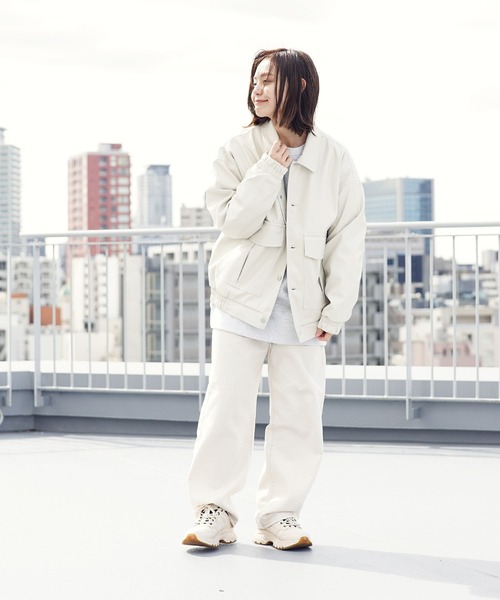 air tokyo sellection(エアートウキョウセレクション)の「フェイクレザートラッカージャケット(その他アウター・メンズ・ブラック/アイボリー/モカ・MEDIUM/LARGE)」の8枚目の写真
