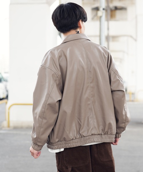 air tokyo sellection(エアートウキョウセレクション)の「フェイクレザートラッカージャケット(その他アウター・メンズ・ブラック/アイボリー/モカ・MEDIUM/LARGE)」の22枚目の写真