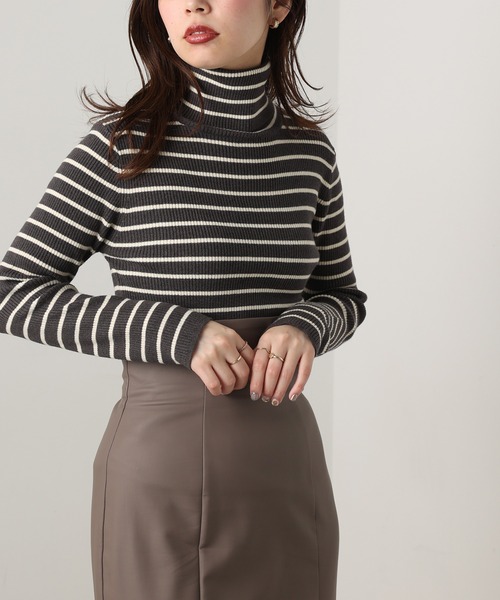 natural couture（ナチュラルクチュール）の「【大好評リバイバルアイテム】もちもちベーシックリブタートル（ニット/セーター・レディース・グレー/グリーン/モカ/その他1/その他2/ブラック・FREE）」の16枚目の写真