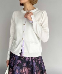 シェルボタンバイカラーカーディガン