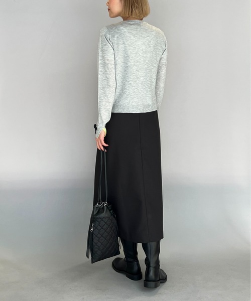 PICCIN（ピッチン）の「シェルボタンバイカラーカーディガン（カーディガン/ボレロ・レディース・オフホワイト/ライトグレー/エメラルド/ラベンダー/イエロー/チェリーピンク・M）」の14枚目の写真