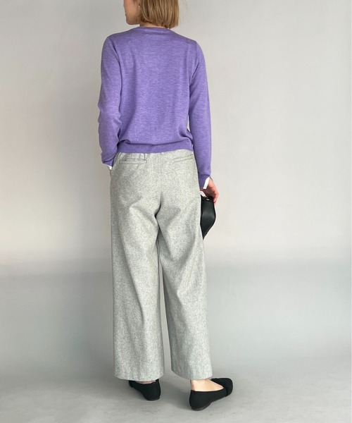 PICCIN（ピッチン）の「シェルボタンバイカラーカーディガン（カーディガン/ボレロ・レディース・オフホワイト/ライトグレー/エメラルド/ラベンダー/イエロー/チェリーピンク・M）」の22枚目の写真