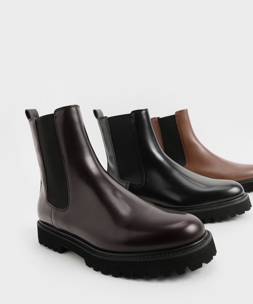 CHARLES & KEITH(チャールズ & キース)の「【販売終了】チェルシーブーツ / Chelsea Boots(ブーツ・レディース・ブラック/バーガンディー・22.5cm/23cm/23.5cm/24.5cm/25cm/25.5cm)」の5枚目の写真