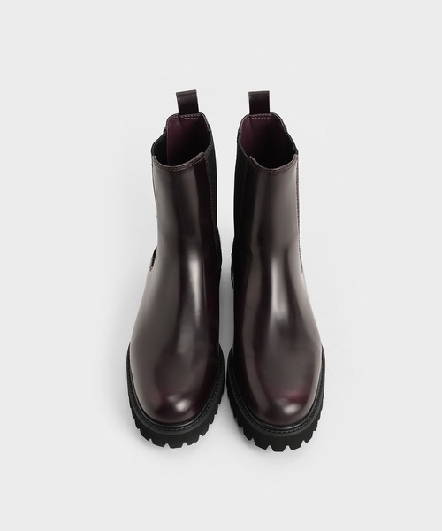 CHARLES & KEITH(チャールズ & キース)の「【販売終了】チェルシーブーツ / Chelsea Boots(ブーツ・レディース・ブラック/バーガンディー・22.5cm/23cm/23.5cm/24.5cm/25cm/25.5cm)」の7枚目の写真