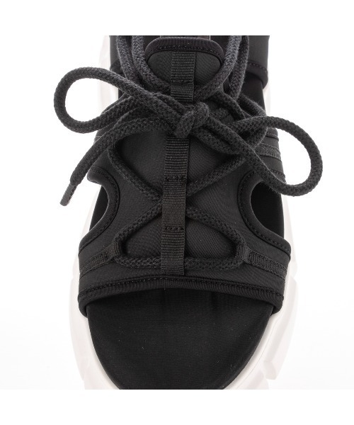 EVOL（イーボル）の「【EVOL】厚底プラットフォームレースアップサンダル LS40210（サンダル・レディース・ホワイト/レオパード/ブラック系その他/ブラック・S/M/L）」の9枚目の写真