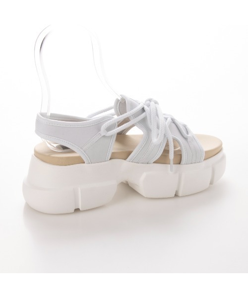 EVOL（イーボル）の「【EVOL】厚底プラットフォームレースアップサンダル LS40210（サンダル・レディース・ホワイト/レオパード/ブラック系その他/ブラック・S/M/L）」の12枚目の写真