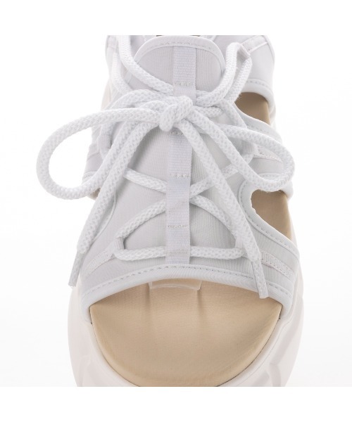 EVOL（イーボル）の「【EVOL】厚底プラットフォームレースアップサンダル LS40210（サンダル・レディース・ホワイト/レオパード/ブラック系その他/ブラック・S/M/L）」の14枚目の写真