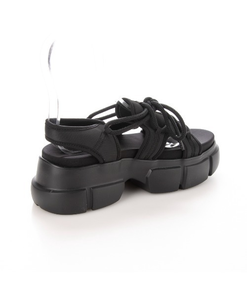 EVOL（イーボル）の「【EVOL】厚底プラットフォームレースアップサンダル LS40210（サンダル・レディース・ホワイト/レオパード/ブラック系その他/ブラック・S/M/L）」の22枚目の写真