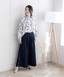 スカラー くらげフレアパンツ ScoLar（スカラー）の「クラゲ柄切替パンツ（その他パンツ