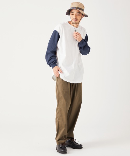 KRIFF MAYER(クリフメイヤー)の「抗菌コンビカラーロンT(Tシャツ/カットソー・メンズ・アイボリー/オフホワイト/グリーン/ネイビー・MEDIUM/LARGE/X-LARGE)」の16枚目の写真