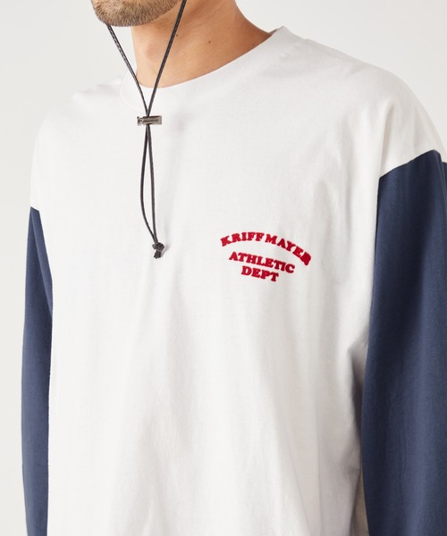 KRIFF MAYER(クリフメイヤー)の「抗菌コンビカラーロンT(Tシャツ/カットソー・メンズ・アイボリー/オフホワイト/グリーン/ネイビー・MEDIUM/LARGE/X-LARGE)」の13枚目の写真