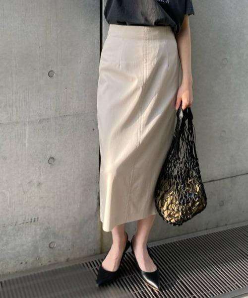 RIVE DROITE（リヴドロワ）の「リヨセルナイロンストレートスカート（スカート・レディース・ベージュ/ライトベージュ・36/38/34）」の2枚目の写真