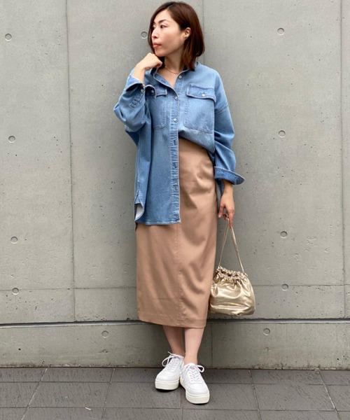 RIVE DROITE（リヴドロワ）の「リヨセルナイロンストレートスカート（スカート・レディース・ベージュ/ライトベージュ・36/38/34）」の5枚目の写真