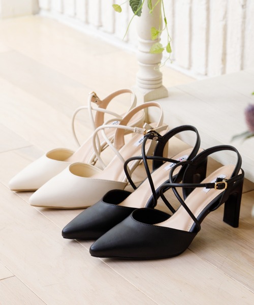 attagirl（アタガール）の「変形ヒールポインテッドトゥストラップパンプス（パンプス・レディース・ブラック/アイボリー/パイソン/ブラック系その他/シルバー系その他・S/LL/M/L）」の13枚目の写真