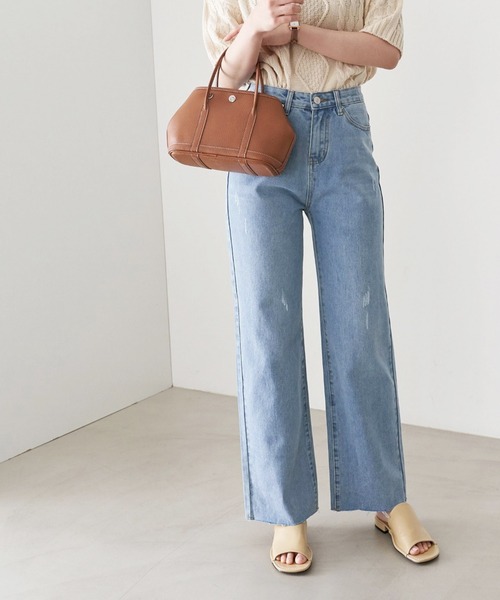 me+em select(ミームセレクト)の「ダメージデニムパンツ(デニムパンツ・レディース・ライトブルー/インディゴブルー・SMALL/MEDIUM/LARGE)」の9枚目の写真