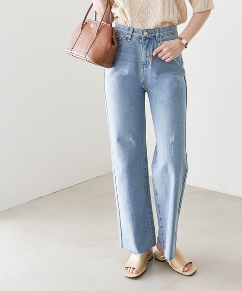 me+em select(ミームセレクト)の「ダメージデニムパンツ(デニムパンツ・レディース・ライトブルー/インディゴブルー・SMALL/MEDIUM/LARGE)」の11枚目の写真