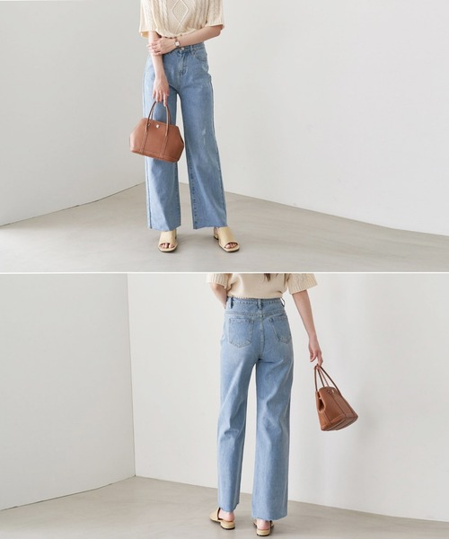 me+em select(ミームセレクト)の「ダメージデニムパンツ(デニムパンツ・レディース・ライトブルー/インディゴブルー・SMALL/MEDIUM/LARGE)」の17枚目の写真