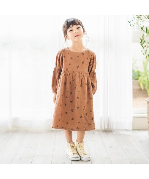 apres les cours(アプレレクール)の「WEB限定 ベスト付き総柄ワンピース(ワンピース・キッズ・オレンジ/ミント・80/140/100/90/110/130/120)」の13枚目の写真