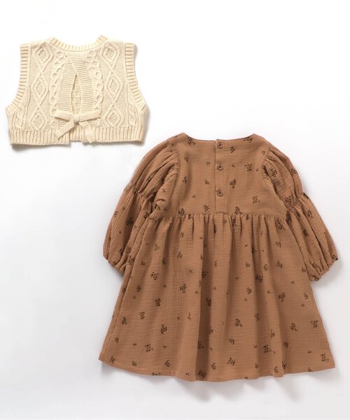 apres les cours(アプレレクール)の「WEB限定 ベスト付き総柄ワンピース(ワンピース・キッズ・オレンジ/ミント・80/140/100/90/110/130/120)」の19枚目の写真