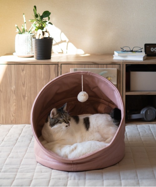 EMOOR(エムール)の「愛猫用ハウス&ベッド【ASONERU】(ペット用クッション/マット・レディース・ブルーグレー/コーラルピンク・FREE)」の16枚目の写真